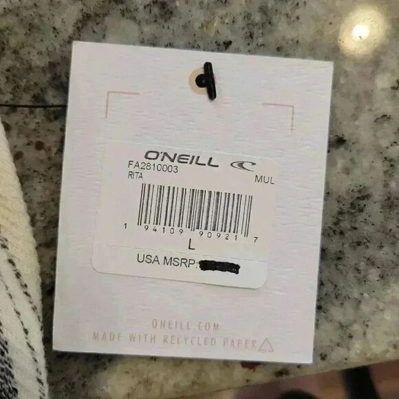 O'Neill Girl's Ivory Striped Cotton/Poly Rita Hooded Lounge Pullover NEW - Picture 14 of 14